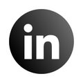 Black shaded linkedin logo icon for web ui Royalty Free Stock Photo