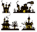 Shadow house selection with windows halloween