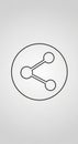 A black share icon inside a circle on a white background, featuring two circles connect Royalty Free Stock Photo