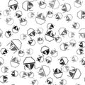 Black Shark fin soup icon isolated seamless pattern on white background. Vector Royalty Free Stock Photo
