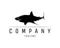 black shark logo isolated on white background showing from side. Royalty Free Stock Photo