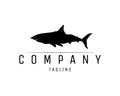 black shark logo isolated on white background showing from side. Royalty Free Stock Photo