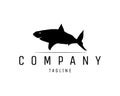 black shark logo isolated on white background showing from side. Royalty Free Stock Photo