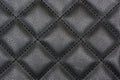 Black Sharp Quilted Leather Texture Royalty Free Stock Photo