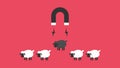 Black sheep business , outstanding, different, competitive advantage concept ,Vector cartoon design Royalty Free Stock Photo