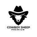 Black Sheep cowboy logo icon design illustration