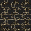 Black Sheep pattern. ewe ornament. Flock of sheeps. Farm animal Royalty Free Stock Photo