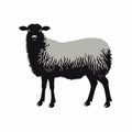 Black Sheep Silhouette On Clean White Background Royalty Free Stock Photo