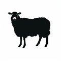 Bold Sheep Silhouette On Clean White Background