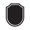 black shield icon with round bottom frame vector Royalty Free Stock Photo