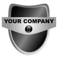 Black shield with your logo