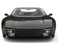 Black shiny eighties sports car - front view closeup shot Royalty Free Stock Photo