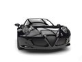 Black shiny luxury sports car - front view Royalty Free Stock Photo