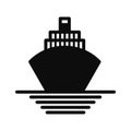 Black ship front view icon