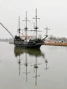 Black Ship River Reflection Gdansk Poland