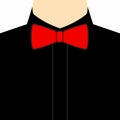 Black shirt red bow tie. vector illustration Royalty Free Stock Photo