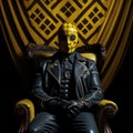 Cyberpunk Leather Man: A Stylized Portraiture Of Gothic Grandeur