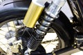 Black Shock Absorbers part of Motorcycle Royalty Free Stock Photo