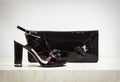 Black shoe and bag Royalty Free Stock Photo