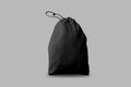 Black shoe or sport bag mockup isolated on background. 3d rendering.Sport drawstring backpack, gym sack.