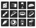 Black Shop, food and drink icons 2 Royalty Free Stock Photo