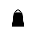 Black shopping bag sign; minimalist graphic flat vector bag icon Royalty Free Stock Photo