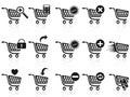 Black shopping cart icon set Royalty Free Stock Photo