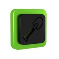 Black Shovel icon isolated on transparent background. Gardening tool. Tool for horticulture, agriculture, farming. Green