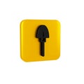 Black Shovel icon isolated on transparent background. Gardening tool. Tool for horticulture, agriculture, farming