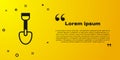 Black Shovel toy icon isolated on yellow background. Vector Royalty Free Stock Photo