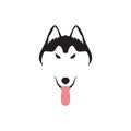 Black siberian husky with tongue logo design vector graphic symbol icon sign illustration creative idea