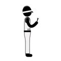 Black side silhouette man worker with wrench Royalty Free Stock Photo
