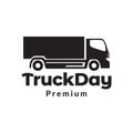 Black side view truck isolated logo design vector graphic symbol icon sign illustration creative idea Royalty Free Stock Photo