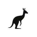 black sideview silhouette of an australian kanguru Royalty Free Stock Photo