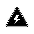 Vector of a black warning sign of electricity is on a white background Royalty Free Stock Photo