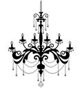 Black sihouette of chandelier