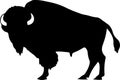 Americanbison Black Silhouette Generative Ai Royalty Free Stock Photo