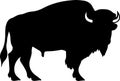 Americanbison Black Silhouette Generative Ai Royalty Free Stock Photo