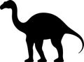 Apatosaurus Black Silhouette Generative Ai