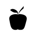 Black silhouette of apple. tag, label, emblem. vector illustration Royalty Free Stock Photo