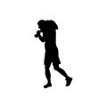 Black silhouette of athletic man Royalty Free Stock Photo