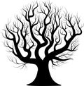 Black silhouette bare tree Royalty Free Stock Photo