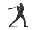 Black silhouette baseball player. Vector illustration design Royalty Free Stock Photo