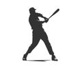 Black silhouette baseball player. Vector illustration design Royalty Free Stock Photo