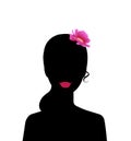 Black silhouette beautiful woman with hair vector Royalty Free Stock Photo