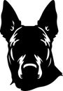 Belgian Malinois Black Silhouette Generative Ai