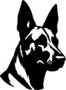 Belgian Malinois Black Silhouette Generative Ai