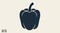 Black silhouette of a bell pepper Royalty Free Stock Photo