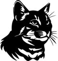 Black-footed Cat Black Silhouette Generative Ai