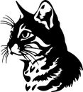 Black-footed Cat Black Silhouette Generative Ai